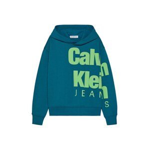Mikina Calvin Klein Jeans petrolejová / světle zelená