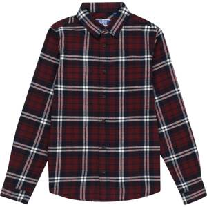 Košile Jack & Jones Junior námořnická modř / vínově červená / bílá