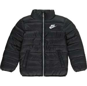 Přechodná bunda Nike Sportswear černá / bílá