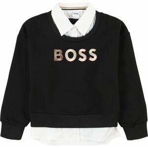 Mikina BOSS Kidswear bronzová / černá / bílá