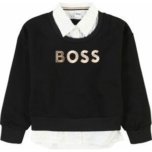 Mikina BOSS Kidswear bronzová / černá / bílá