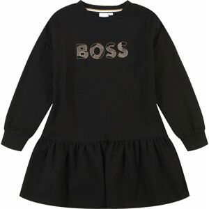 Šaty BOSS Kidswear tmavě béžová / černá