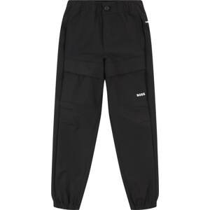 Kalhoty BOSS Kidswear černá / bílá