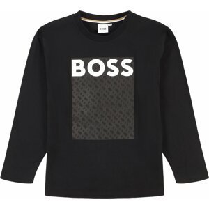 Tričko BOSS Kidswear černá / bílá