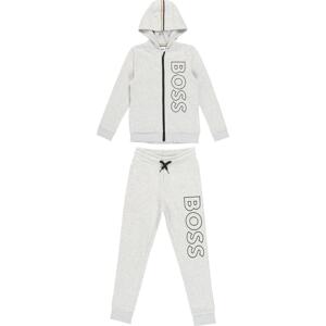 Joggingová souprava 'KOMBINATION' BOSS Kidswear béžová / šedý melír / černá / offwhite