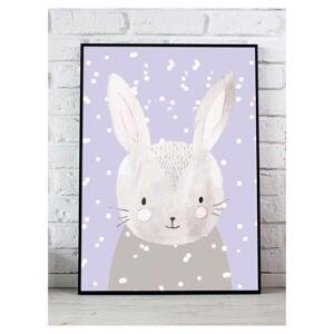 Detský dekoračný plagát so zimným motívom králika, PP226 A3