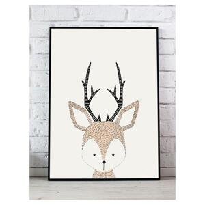 Bílý plakát do pokoje s obrázkem jelena, PP227 A4