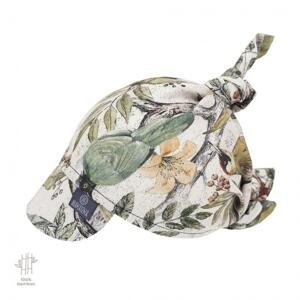 Vázaný šátek s kšiltem s motivem ornitologie - 100% bambus, MA1605 Ornithology 70x50 cm