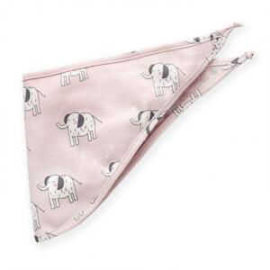 Růžový dívčí šátek na krk se sloníkem, PIN97 Wild Animals UNI