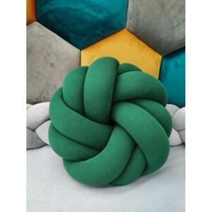 Zelený pletený polštář, PP327