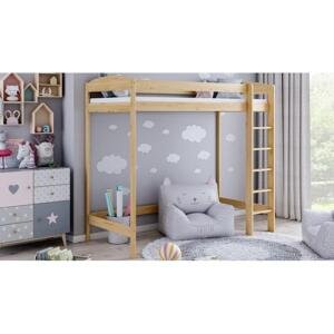 Dětská postel s žebříkem - 160x80 cm, MW1 ANTRESOLA Z ŁUKIEM Modrá 160 cm