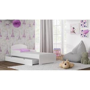 Jednolůžková dětská postel - 160x80 cm, MW16 BILI-S Růžová Bez šuplíku Dodatečná odnímatelná bariéra