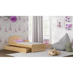 Dětská jednolůžková postel - 180x80 cm, MW17 BILI-S Borovice Jeden na kolejničkách Standardní bariéry