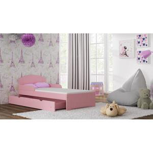 Jednolůžková dětská postel - 180x90 cm, MW18 BILI-S Růžová Bez šuplíku Standardní bariéry