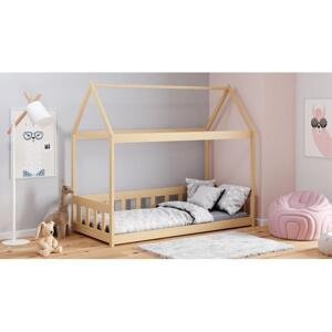 Jednolůžková dětská postel domeček - 160x80 cm, MW22 DOMEK BRAT Vanilka Dodatečná odnímatelná bariéra