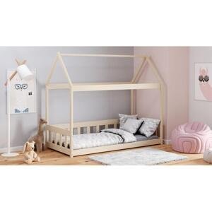 Dětská domková postel - 180x80 cm, MW23 DOMEK BRAT Bílá Bez bariéry