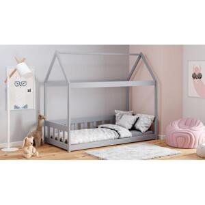 Jednolůžková domková postel pro děti - 180x90 cm, MW24 DOMEK BRAT Bílá Bez bariéry
