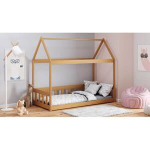 Dětská postel v podobě domečku - 190x80 cm, MW25 DOMEK BRAT Bílá Bez bariéry