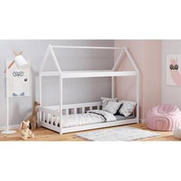 Jednolůžková dětská postel domeček - 190x90 cm, MW26 DOMEK BRAT Bílá Bez bariéry