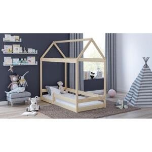 Jednolůžková dětská postel domeček - 180x90 cm, MW30 DOMEK MIŚ Růžová Standardní bariéry