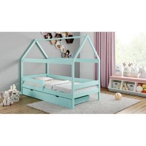 Jednolůžková domková postel pro děti - 180x90 cm, MW36 DOMEK PLUS Bílá Bez šuplíku Standardní bariéry