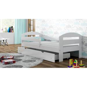 Jednolůžková dětská postel - 160x80 cm, MW46 KAMI Bílá Bez šuplíku Standardní bariéry