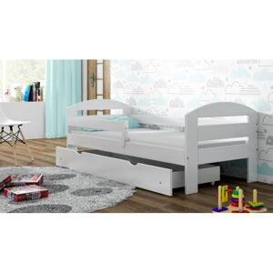 Jednolůžková dětská postel - 160x80 cm, MW46 KAMI Bílá Bez šuplíku Výměna krátké bariéry za odnímatelnou