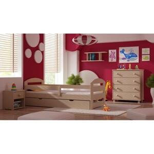 Dětská jednolůžková postel - 180x80 cm, MW53 KAMI PLUS Růžová Bez šuplíku Standardní bariéry