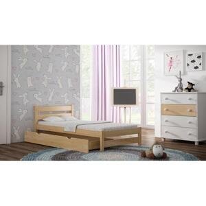 Jednolůžková dětská postel - 180x80 cm, MW59 KARO Bílá Bez šuplíku Dodatečná odnímatelná bariéra