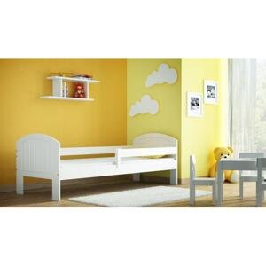 Dětská dřevěná postel - 180x90 cm, MW72 MIKO Bílá Bez šuplíku Standardní bariéry