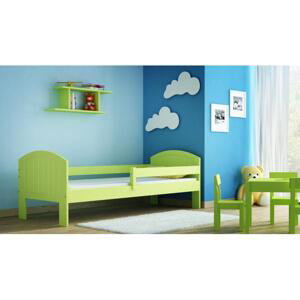 Dřevěná jednolůžková postel pro děti - 190x80 cm, MW73 MIKO Bílá Jeden na kolečkách Výměna krátké bariéry za odnímatelnou