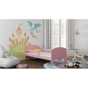 Dětská dřevěná postel - 200x90 cm, MW75 MIKO Růžová Bez šuplíku Standardní bariéry