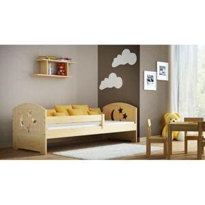 Dřevěná jednolůžková postel pro děti - 160x80 cm, MW76 MOLI Bílá Bez šuplíku Standardní bariéry