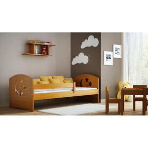 Dětská dřevěná postel - 200x90 cm, MW81 MOLI Vanilka S funkcí spaní (bez matrace) Standardní bariéry
