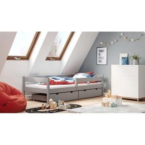 Jednolůžková dětská postel - 180x80 cm, MW83 PAWCIO Bílá Bez šuplíku Standardní bariéry