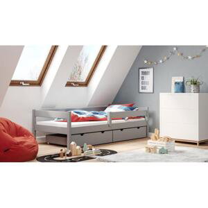 Jednolůžková dětská postel - 180x80 cm, MW83 PAWCIO Olše Bez šuplíku Výměna krátké bariéry za odnímatelnou