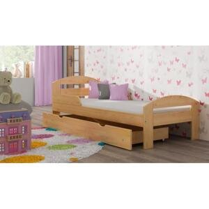 Jednolůžková dětská postel - 180x80 cm, MW101 TIMI Borovice Bez šuplíku Dodatečná odnímatelná bariéra