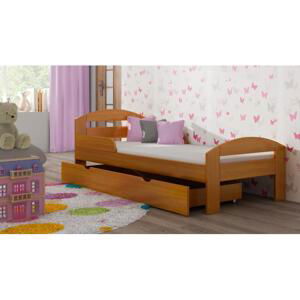 Jednolůžková dětská postel - 190x90 cm, MW104 TIMI Zelená Jeden na kolečkách Dodatečná odnímatelná bariéra