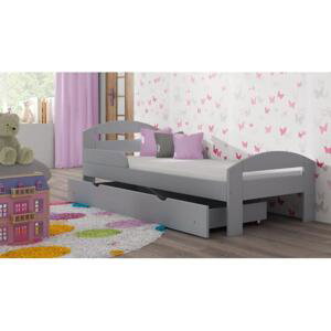 Dětská dřevěná postel - 200x90 cm, MW105 TIMI Bílá Bez šuplíku Standardní bariéry