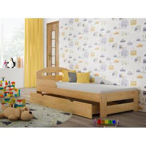 Jednolůžková dětská postel - 180x80 cm, MW107 TIMI-S Bílá Jeden na kolečkách Standardní bariéry