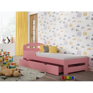 Dřevěná jednolůžková postel pro děti - 190x80 cm, MW109 TIMI-S Šedá Bez šuplíku Dodatečná odnímatelná bariéra