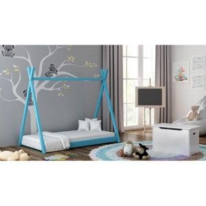 Dětská dřevěná postel tipi - 190x90 cm, MW116 TIPI Modrá Dodatečná odnímatelná bariéra