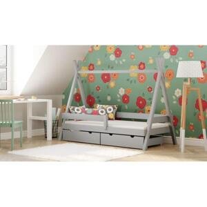 Jednolůžková dětská postel tipi - 180x90 cm, MW120 TIPI PLUS Bílá S funkcí spaní (bez matrace)