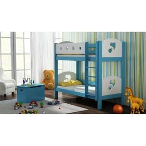 Dětská patrová postel - 180x80 cm, MW169 FINEZJA (SERCA) Zelená Bez šuplíku Dodatečná přišroubovaná bariéra na spodní postel