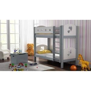 Patrové dětské postele - 180x90 cm, MW170 FINEZJA (SERCA) Bílá Bez šuplíku Dodatečná přišroubovaná bariéra na spodní postel