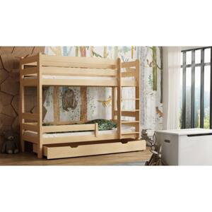 Patrová dětská postel - 160x80 cm, MW174 GAGATEK Modrá Bez šuplíku Výměna krátké bariéry za odnímatelnou