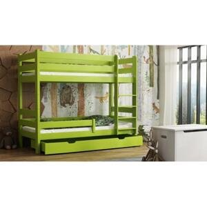 Dětská patrová postel - 190x80 cm, MW177 GAGATEK Vanilka S funkcí spaní (bez matrace) Výměna krátké bariéry za odnímatelnou