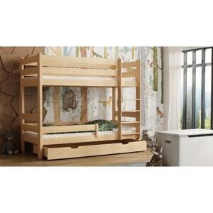 Patrové dětské postele - 190x90 cm, MW178 GAGATEK Zelená Bez šuplíku Výměna krátké bariéry za odnímatelnou