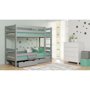 Dětská patrová postel - 190x80 cm, MW183 GAGATEK LUX Bílá Bez šuplíku Výměna krátké bariéry za odnímatelnou