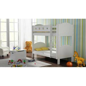 Dětská patrová postel - 160x80 cm, MW189 URWISEK-L Bílá Bez šuplíku Dodatečná přišroubovaná bariéra na spodní postel